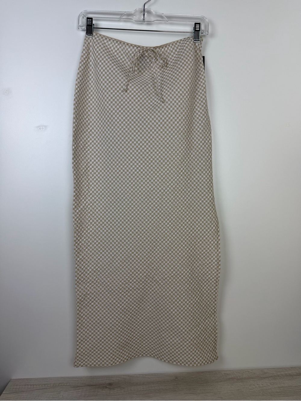 Wild Fable Gingham Midi Skirt Tan & White Size XS NWT - Picture 5 of 11